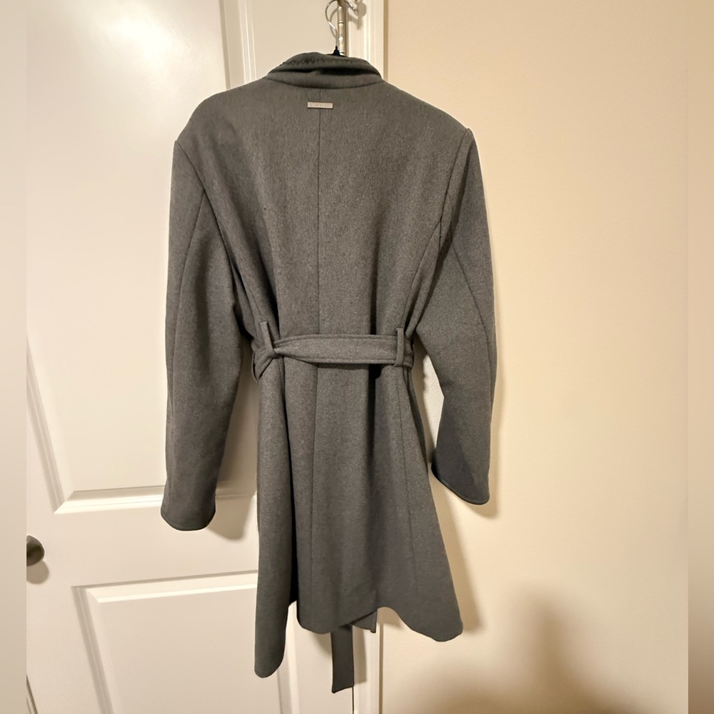 DONATED NOT AVAILABLE: Vince Camuto Faux Leather Trimmed Belted Wool Coat - Picture 6 of 6